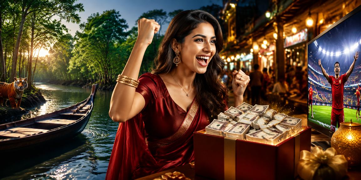 সুন্দরবনের নাইট মার্কেটে ক্যাসিনো এবং অ্যাপের দৃশ্য